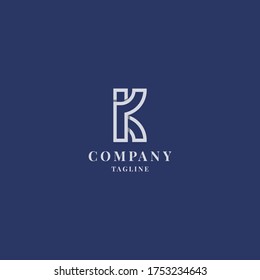 simple outlined K lettermark logo monoline monogram