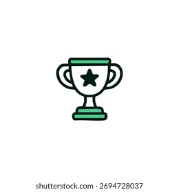 Ícone de troféu simples e contornado com uma estrela