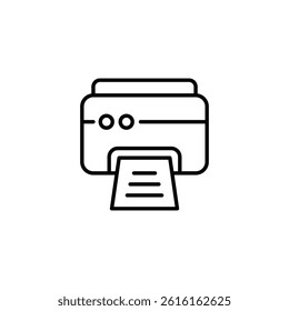 Simple outlined vector illustration of a home printer for document print