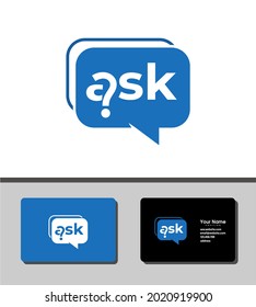 Simple and outstanding logo design template that combines question mark, letter a, and bubble text for business and finance companies