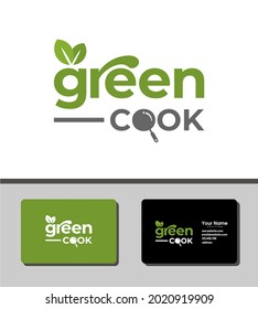 Simple And Outstanding Logo Design Template That Combines Leaf , Text, And Frying Pan For The Business Company And Food Beverage Company