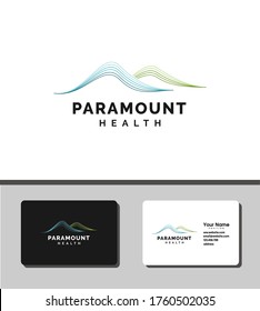 Diseño de plantillas de logotipo sencillo y sobresaliente que ilustra las montañas para las empresas de salud