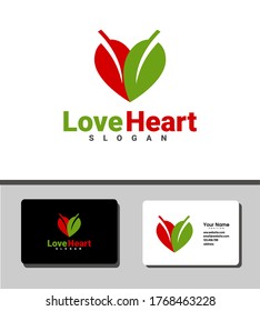 Simple and outstanding logo template design that illustrates leaf icon forming heart for  healthcare companies