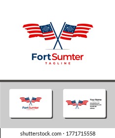 Simple and outstanding logo template design that illustrates fort Sumter flag
