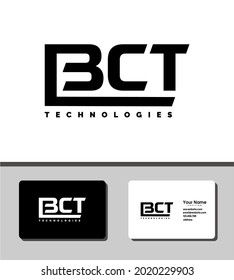 Diseño de plantillas de logotipo sencillo y excepcional que combina letras B, C y T para la empresa de tecnología