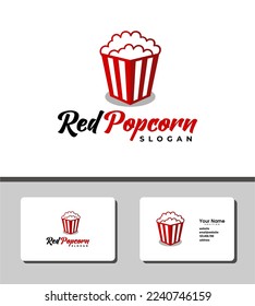 Simple and outstanding logo template design illustrates red popcorn