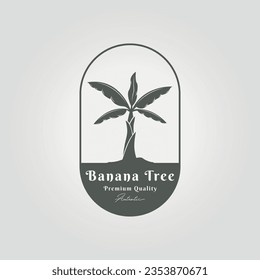 simple oval emblem of banana tree logo icon design