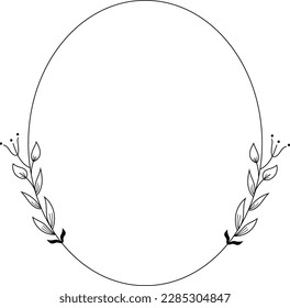 Simple oval floral frame element