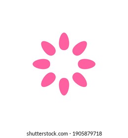 simple oval flower logo design