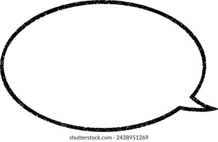 A simple oval speech bubble drawn with rough lines (with dot noise)