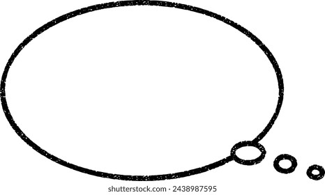 A simple oval thinking speech bubble drawn with rough lines (with dot noise)