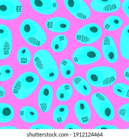 Simple oval vector pattern of dots, strokes, spots, brushstrokes. Hand illustration, vector. Ovals, circles, strokes, spots, beads of various sizes and shapes. Scandinavian style design for wallpaper,