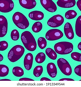 Simple oval vector pattern of dots, strokes, spots, brushstrokes.  Ovals, circles, strokes, spots, beads of various sizes and shapes. Scandinavian style design for wallpaper, fabric, textile, paper.Co