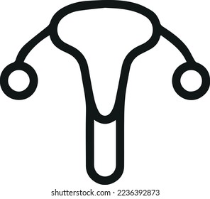 Simple ovaries line icon. Premium symbol in stroke style. Design of ovaries icon. Vector illustration.