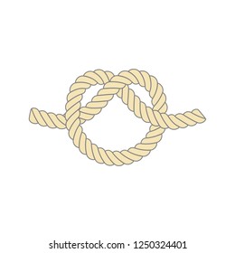 Simple Overhand Knot Isolated On White Stock Vector (Royalty Free ...