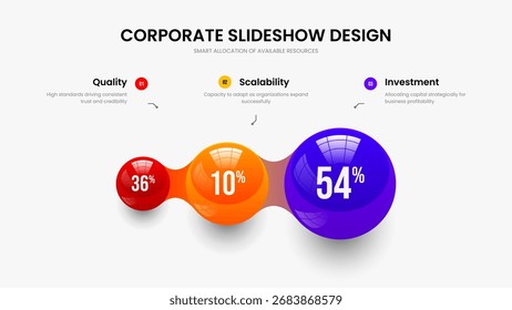 Einfache Übersicht 3-Schritt-Diagramm-Folienvorlage. Professionelle Strategie Drei Option Graph Slideshow Design. Vektorgrafik des Layouts der Unternehmenspräsentationspräsentation