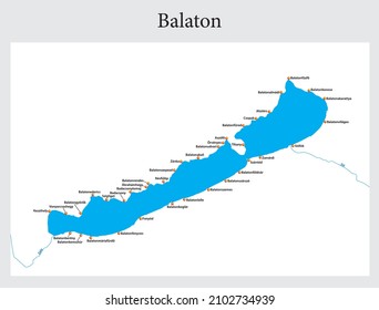 Simple overview map of the Hungarian Lake Balaton