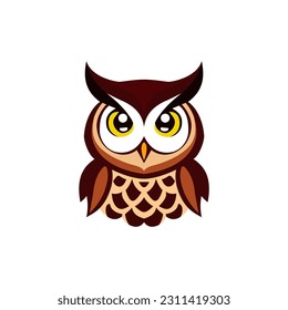 simple owl bird animal art logo vector illustration template design