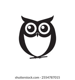 Simple owl bird line art vector logo design 