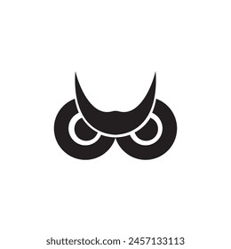 simple owl boss logo design icon.