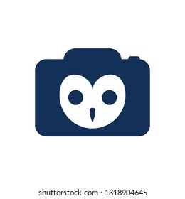 Simple Owl Camera Animal Photography Logo Icon