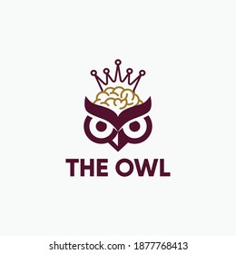 Simple Owl With Crown Vector Royalty Logo Design Inspirations