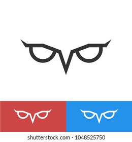 Simple owl eye. Vector logo template
