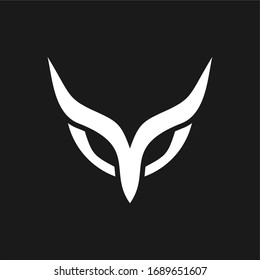 Simple Owl Head Of Face Logo