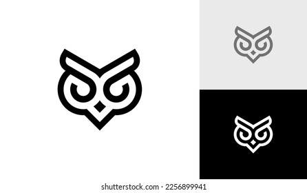 Vector de diseño simple del logotipo de la cabeza de búho