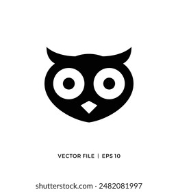 Simple owl head logo design