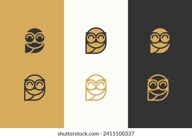 simple owl line logo design