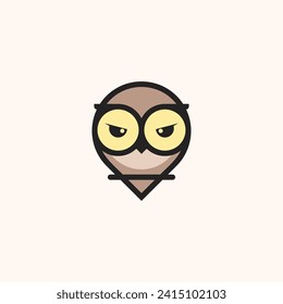 simple owl line logo design