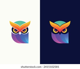 simple owl line logo design