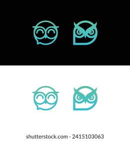 diseño de logotipo de línea de búho simple