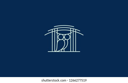 Simple Owl Line Logo Vector