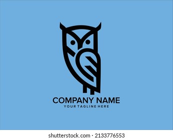 simple owl logo with black outline