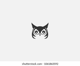 simple owl logo design element template.