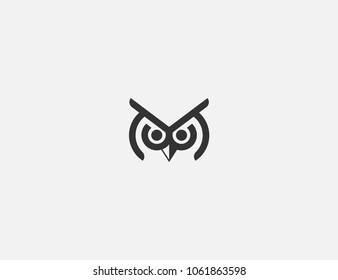 simple owl logo design element template.