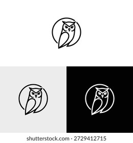 ilustración de icono de diseño de logotipo de búho simple