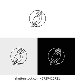 ilustración de icono de diseño de logotipo de búho simple