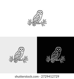 ilustración de icono de diseño de logotipo de búho simple