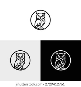 ilustración de icono de diseño de logotipo de búho simple