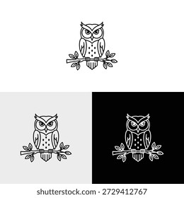 ilustración de icono de diseño de logotipo de búho simple