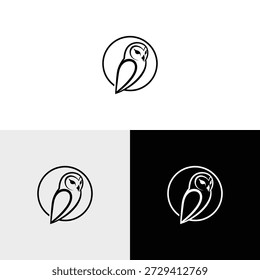ilustración de icono de diseño de logotipo de búho simple