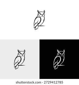 ilustración de icono de diseño de logotipo de búho simple