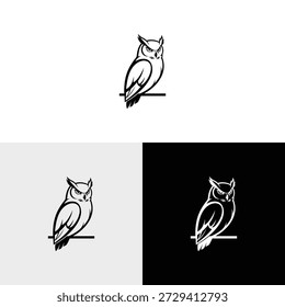 ilustración de icono de diseño de logotipo de búho simple
