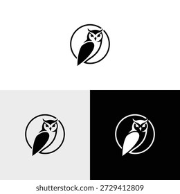 ilustración de icono de diseño de logotipo de búho simple