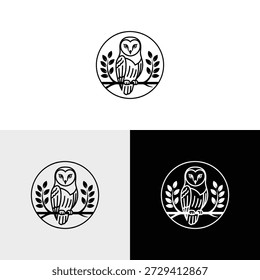 ilustración de icono de diseño de logotipo de búho simple