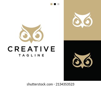 Simple owl logo design inspiration	