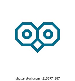 
Simple Owl logo, Hexagon, polygonal, modern, wise, trustworthy